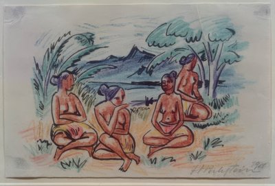 Resebilder Italien - Sydhavet (Sittande kvinnor) av Max Pechstein