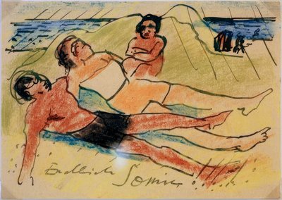 Sola på stranden av Max Pechstein