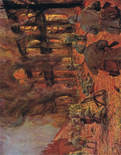 Gatustrid i Hohenskein, illustration från Hindenburg publicerad av Daterlandischer Derlag C U Weller Berlin, 1922 av Max Rabes