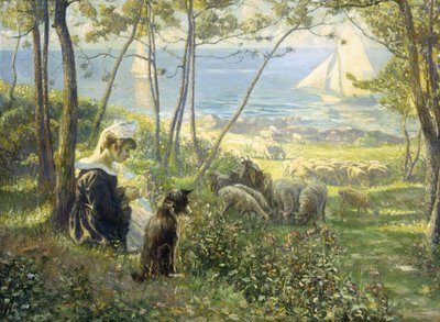 En sommardag vid havet (olja på duk) av Max Silbert