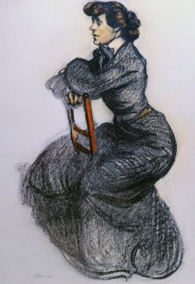 Colette, ca 1906-7 (kol och pastell) av Maxime Pierre Jules Dethomas