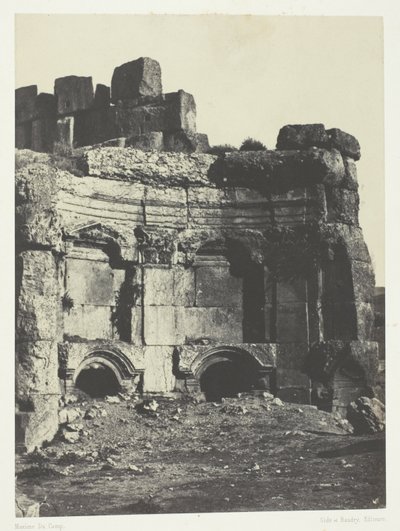 Baalbeck (Heliopolis), sol- och Jupitertempelens halvcirkel; Syrien av Maxime Du Camp