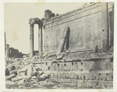 Baalbeck (Heliopolis), Jupitertemplet, östra fasaden; Syrien av Maxime Du Camp