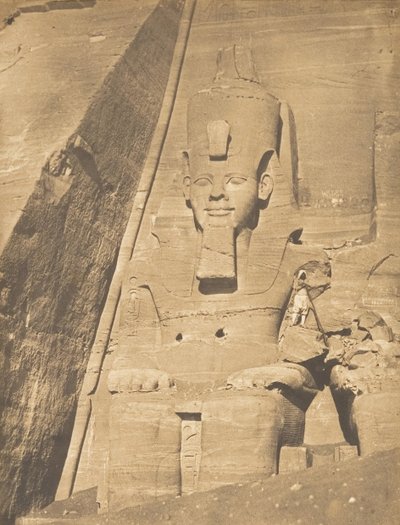 Östra kolossen av Spéos de Phré, vid Abousemblil Portrait of Rhamses-le-grand, mars 1850. av Maxime Du Camp