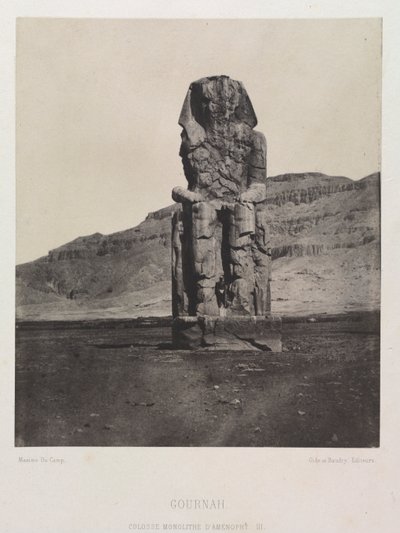 Colossal Monolith of Amenhotep III, Gurnah, 1849-1851. av Maxime Du Camp