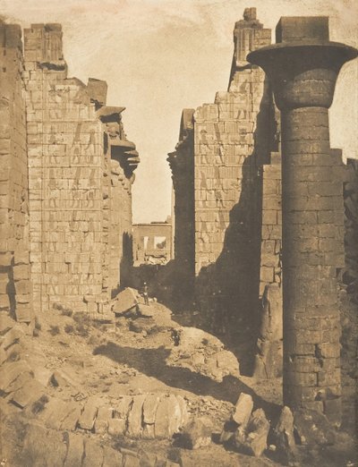 Bubastiternas domstol och ingången till Hypostyle Hall av Palace of Karnac, Thebe, 1849-50. av Maxime Du Camp