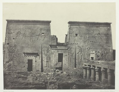 Drômos och Philônes, Isis stora tempel i Pilônes; Nubien, plansch 72 från albumet "Egypte, Nubie, Palestine et Syrie" (1852) av Maxime Du Camp