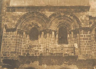 Fasad av Heliga gravens kyrka, i Jerusalem nr 2 övre delen, augusti 1850. av Maxime Du Camp