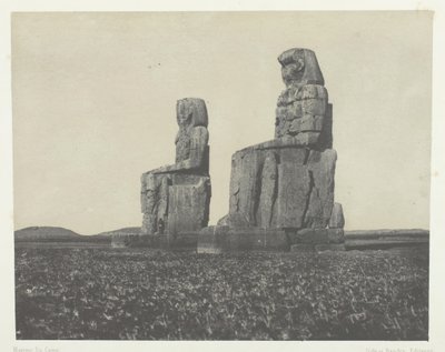Gournah, The Colossi, Thebe, 184951, tryckt 1852. av Maxime Du Camp