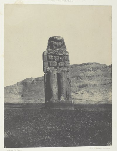 Qurnah, staty av Memnon; Thebe av Maxime Du Camp