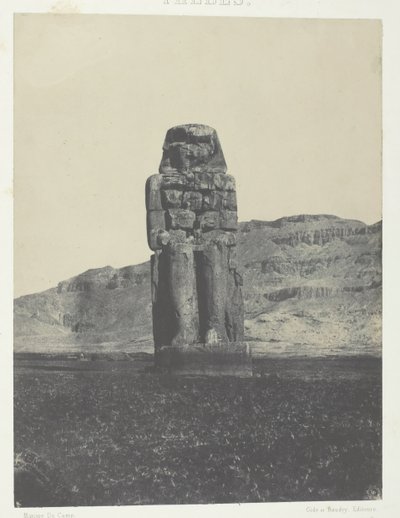 Gournah, Staty of Memnon, Thebe, 184951, tryckt 1852. av Maxime Du Camp