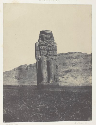 Qurnah, staty av Memnon; Thebe av Maxime Du Camp