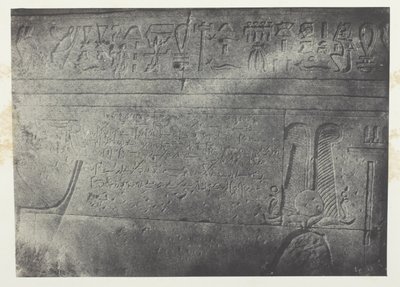 Isis stora tempel vid Philoe, demotisk inskription; Nubien, plansch 76 från albumet "Egypte, Nubie, Palestine et Syrie" (1852) av Maxime Du Camp