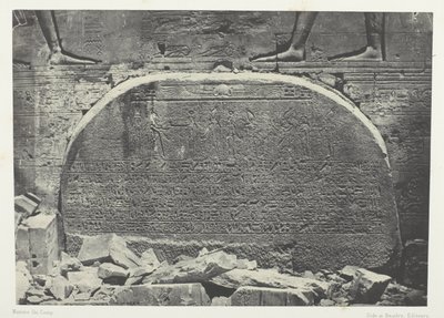 Isis stora tempel i Philoe, Proscynema (tillbedjan); Nubien, plansch 75 från albumet "Egypte, Nubie, Palestine et Syrie" (1852) av Maxime Du Camp
