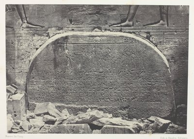 Isis stora tempel i Philoe, Proscynema (tillbedjan); Nubien, plansch 75 från albumet "Egypte, Nubie, Palestine et Syrie" (1852) av Maxime Du Camp