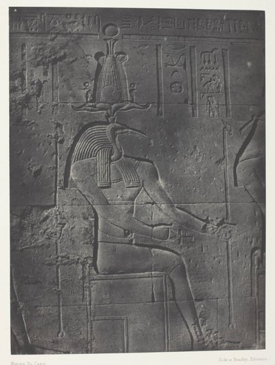Isis stora tempel vid Philoe, Tôth Ibiocéphale; Nubien, plansch 79 från albumet "Egypte, Nubie, Palestine et Syrie" (1852) av Maxime Du Camp