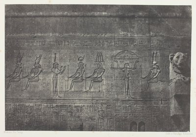 Det stora templet i Denderah (Teutyres), skulpturer från den bakre fasaden; Övre Egypten, plansch 20 från albumet "Egypte, Nubie, Palestine et Syrie" (1852) av Maxime Du Camp