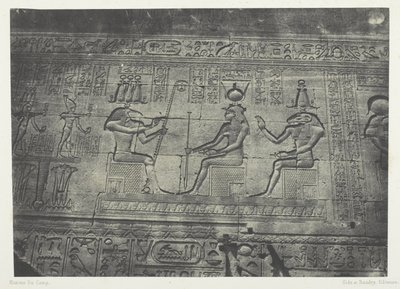 Det stora templet i Denderah (Teutyres), skulpturer från den bakre fasaden; Övre Egypten, plansch 19 från albumet "Egypte, Nubie, Palestine et Syrie" (1852) av Maxime Du Camp