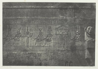 Det stora templet i Denderah (Teutyres), skulpturer från den bakre fasaden; Övre Egypten, plansch 20 från albumet "Egypte, Nubie, Palestine et Syrie" (1852) av Maxime Du Camp