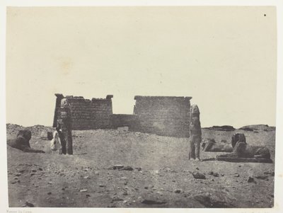 Hémi-Spéos De Séboua, Drômos; Nubie, plansch 97 från albumet "Egypte, Nubie, Palestine et Syrie" (1852) av Maxime Du Camp