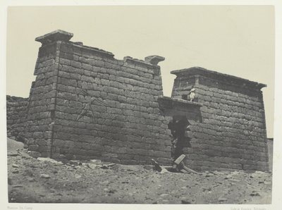 Hémi-Spéos De Séboua, Pylons; Nubia, plansch 98 från albumet "Egypte, Nubie, Palestine et Syrie" (1852) av Maxime Du Camp