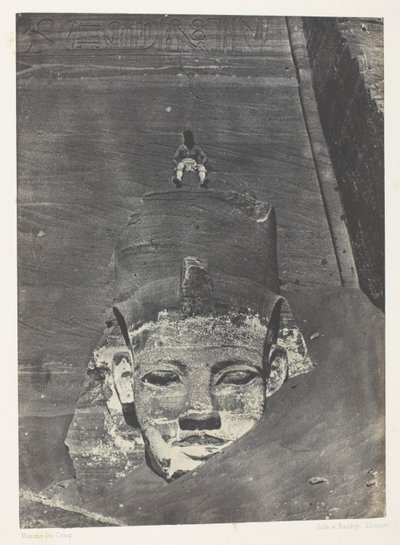Ibsamboul, Colosse Occidental Du Spéos De Phrè; Nubien, plansch 107 från albumet "Egypte, Nubie, Palestine et Syrie" (1852) av Maxime Du Camp