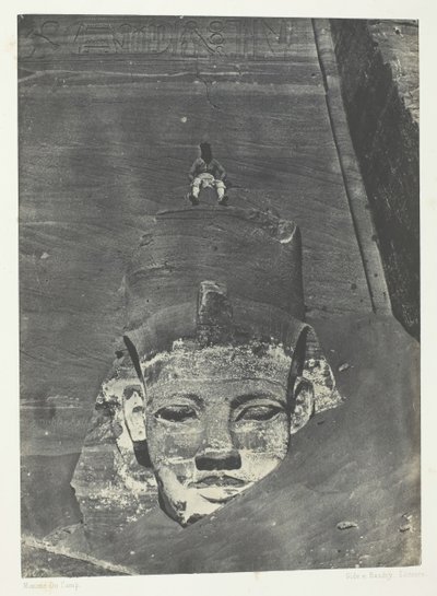 Ibsamboul, Western Colossus Of Spéos De Phrè, Nubia, 184951, tryckt 1852. av Maxime Du Camp