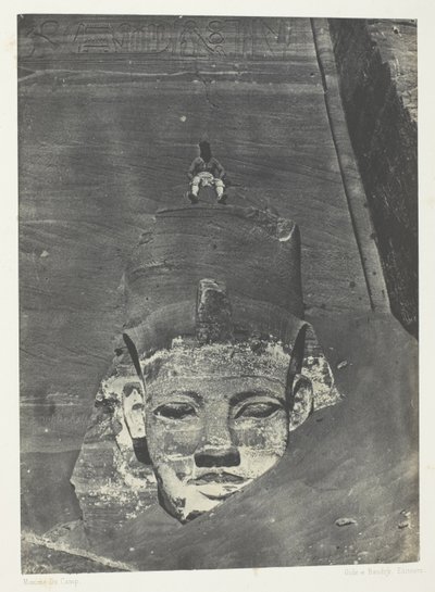 Ibsamboul, Colosse Occidental Du Spéos De Phrè; Nubien, plansch 107 från albumet "Egypte, Nubie, Palestine et Syrie" (1852) av Maxime Du Camp