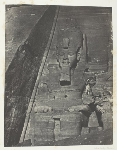 Ibsamboul, Colosse Oriental Du Grand Spéos De Phrè; Nubie, plansch 103 från albumet "Egypte, Nubie, Palestine et Syrie" (1852) av Maxime Du Camp