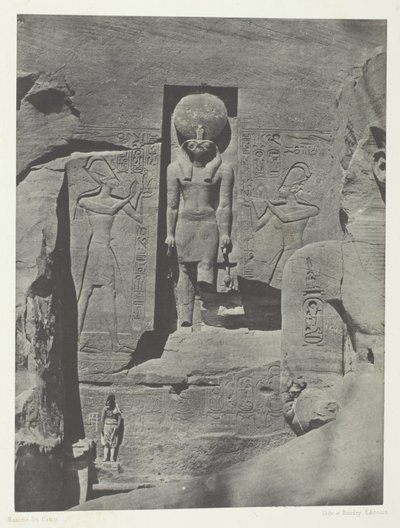Ibsamboul, Skulpturer från ingången till Spéos i Phrè, Nubien, plansch 105 från albumet "Egypte, Nubie, Palestine et Syrie" (1852) av Maxime Du Camp