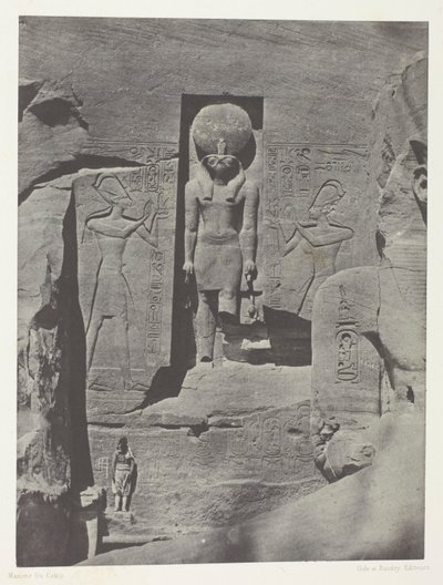 Ibsamboul, Skulpturer från ingången till Spéos i Phrè, Nubien, plansch 105 från albumet "Egypte, Nubie, Palestine et Syrie" (1852) av Maxime Du Camp