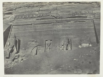 Ibsamboul, Vue Générale Du Grand Spéos De Phrè; Nubie, plansch 102 från albumet "Egypte, Nubie, Palestine et Syrie" (1852) av Maxime Du Camp