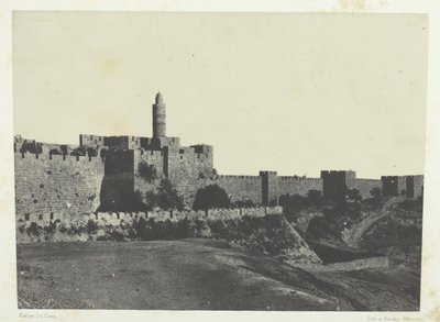 Jerusalem, Västra murarna, Palestina, 184951, tryckt 1852. av Maxime Du Camp
