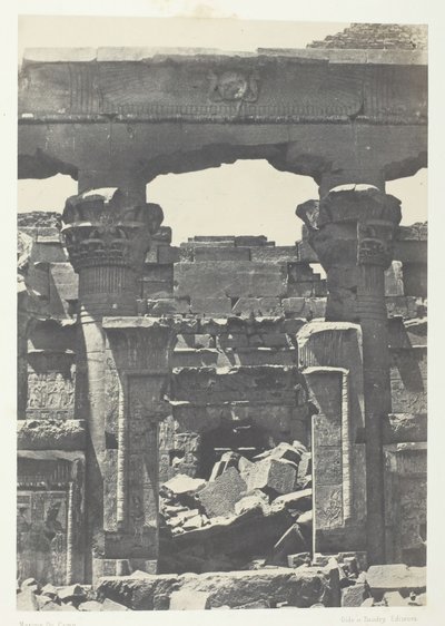 Kalabscheh, Porte du Pronaos, Nubie, 184951, tryckt 1852. av Maxime Du Camp