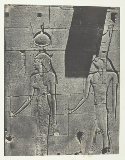 Kalabscheh, Skulpturer från templets bakre fasad, Nubia, 184951, tryckt 1852. av Maxime Du Camp