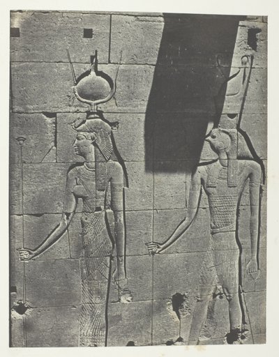 Kalabscheh, Sculptures De La Façade Postérieure Du Temple; Nubie, plansch 92 från albumet "Egypte, Nubie, Palestine et Syrie" (1852) av Maxime Du Camp