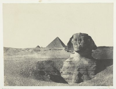 Sphynxen sedd från fronten, Mellersta Egypten, 184951, tryckt 1852. av Maxime Du Camp