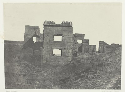 Medinet-Habou, östra fasaden av Gynécée de Ramsès-Mèiamoun; Thebe av Maxime Du Camp