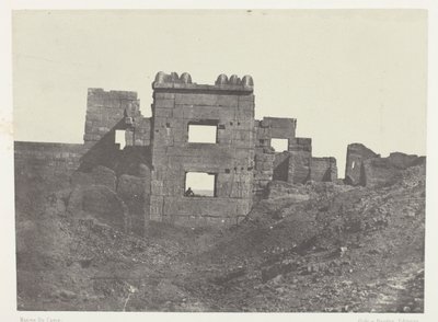 Medinet-Habou, östra fasaden av Gynécée de Ramsès-Mèiamoun; Thebe av Maxime Du Camp