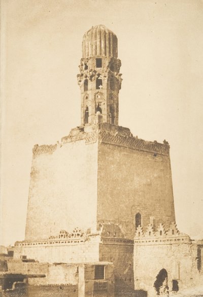 1850 年 1 月 9 日、au Caire、ハリフ ハケム モスクの西部のミナレット。スウェーデン av Maxime Du Camp
