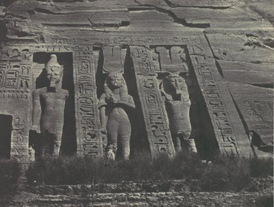 Nubia. Ibsamboul. Norra delen av Speos of Hathor, 1850. av Maxime Du Camp