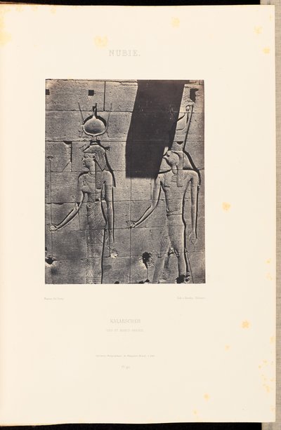 Nubien. Kalabscheh. Isis och Horus-Arsiési av Maxime Du Camp