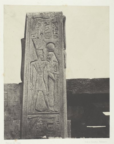 Karnak Palace, Pelare Framme av Granit Sanctuary; Thebe av Maxime Du Camp