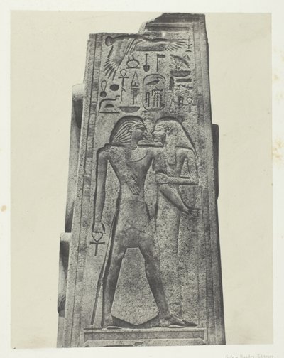 Karnak Palace, Pelare Framme av Granit Sanctuary; Thebe av Maxime Du Camp