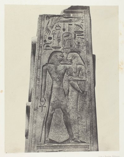 Karnak Palace, Pelare Framme av Granit Sanctuary; Thebe av Maxime Du Camp