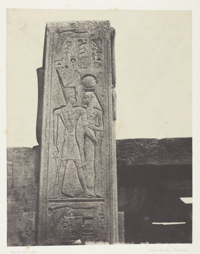 Karnak Palace, Pelare Framme av Granit Sanctuary; Thebe av Maxime Du Camp