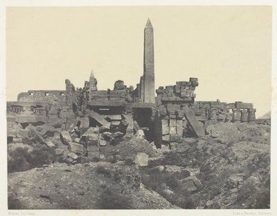 Karnak Palace, Granit Sanctuary och Hypostyle Hall; Thebe av Maxime Du Camp