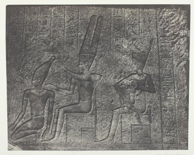 Karnak Palace, Exteriör Skulpturer av Granit Sanctuary, Thebe, 184951, tryckt 1852. av Maxime Du Camp