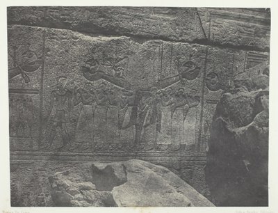 Karnak Palace, Exteriör Skulpturer av Granit Sanctuary, Thebe, 184951, tryckt 1852. av Maxime Du Camp