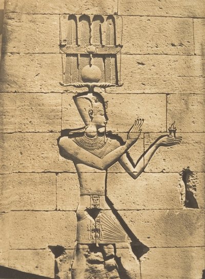Ptolemaios-Caesarion - Bas-relief du Temple de Kalabcheh Talmis, 8 april 1850. av Maxime Du Camp
